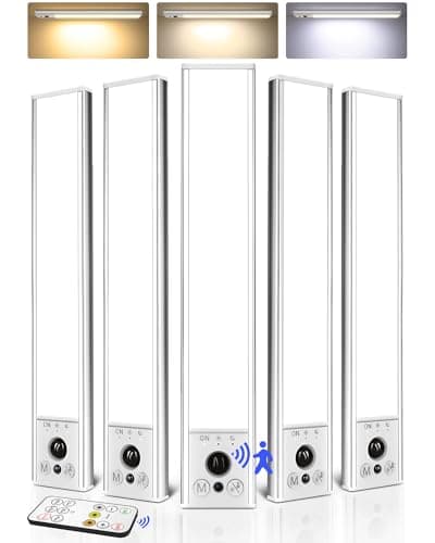 EZVALO 5-Pack 10-Inch Under Cabinet Lights with Remote Control Support