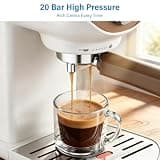 XIXUBX 20-Bar Compact Espresso Maker with PID Temperature Control and Manual Milk Frother