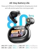 TOZO NC20 Pro High-Fidelity LDAC True Wireless Earbuds with Smart Touchscreen Case
