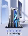 Vaydeer 3-Slot Adjustable Vertical Laptop Organizer Stand Made of Premium ABS