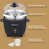 Elite Gourmet ERC006SS Electric Rice Cooker with 304 Stainless Pot, 6-Cup