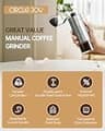 CIRCLE JOY Mini Manual Coffee Grinder with 40 Adjustable Burr Settings