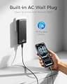 VEGER All-in-One 10000mAh Portable Power Bank with AC Plug and Built-In Cables