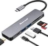 Hiearcool 7-in-1 USB-C Hub Adapter with Dual SD/TF Card Readers & 100W PD