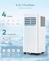 EUHOMY 8,000 BTU 4-in-1 Portable Air Conditioner with Dual Drain Ports