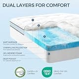 LovingLeashes Premium Dual Layer 4-Inch Gel Memory Foam Mattress Topper King