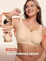LetsJoli Women's Seamless Wireless Push-Up Jelly Bra with Full Coverage