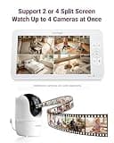 Comfyer BM01 7-Inch HD Split Screen Video Baby Monitor with 6000mAh Battery