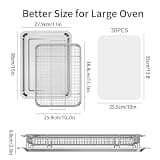 OPENICE 15.3 x 11-Inch Stainless Steel Large Air Fryer Tray and Crisper Pan Set