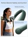 JISULIFE Portable Neck Fan, 4000mAh Battery, 78 Air Outlets, Whisper-Quiet