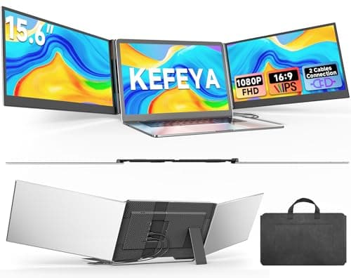 KEFEYA 15.6-Inch FHD IPS Triple Laptop Screen Extender with 100% sRGB Color