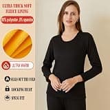 Ouruikia Women's Ultra Heavyweight Plush Fleece Thermal Underwear Sets