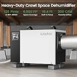 Waykar 125-Pint Crawl Space Dehumidifier with Heavy-Duty Built-in Pump System
