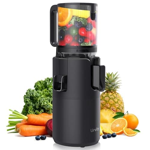 URVIBY Cold Press Masticating Juicer Machine with 5.3-Inch Large Chute