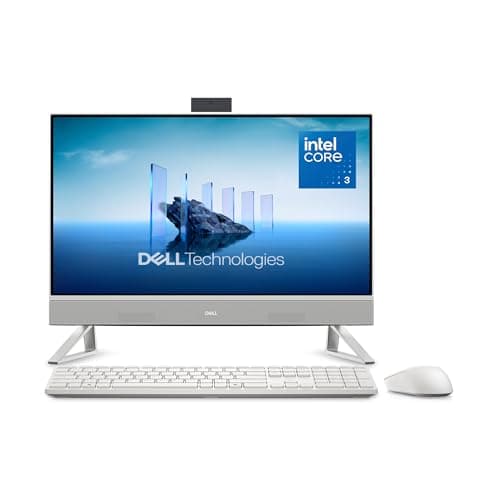 Dell 24-Inch All-in-One Desktop ec24250, Intel Core 3, 8GB RAM, 512GB SSD