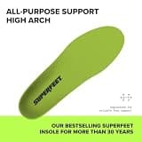 Superfeet Green High Arch Heavy-Duty Support Insoles for Maximum Stability
