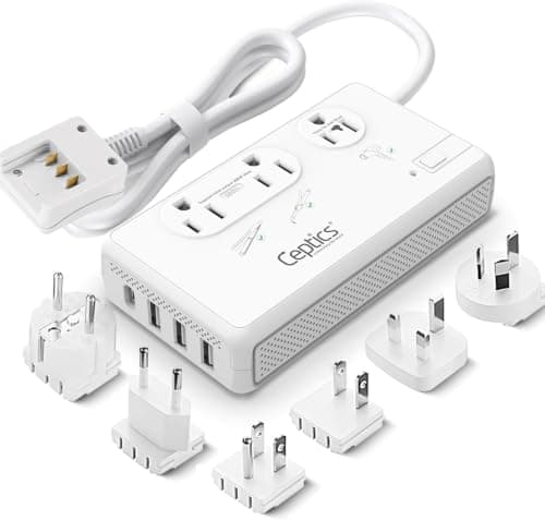 Ceptics SWadApt 2000W Travel Voltage Converter with Dual-Outlet Design