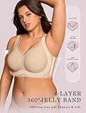 OEAK Women's Wireless Jelly Bra Plus Size Supportive Seamless Everyday Bra