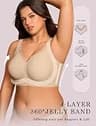 OEAK Women's Wireless Jelly Bra Plus Size Supportive Seamless Everyday Bra
