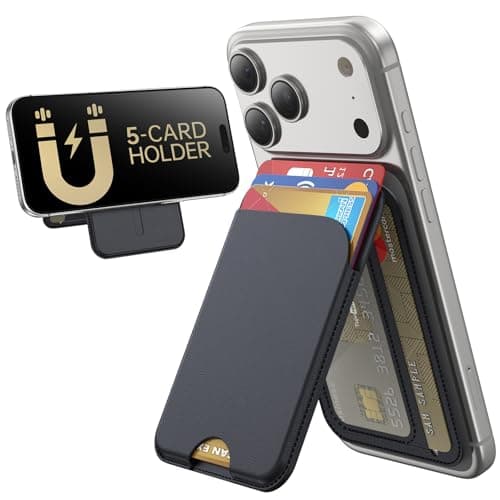 TWZKG Vegan Leather MagSafe Wallet Stand with RFID Protection - 5 Card Capacity