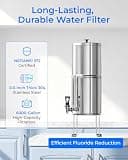 Waterdrop TK-FS Stainless Steel Countertop Gravity Water Filter System with Stand
