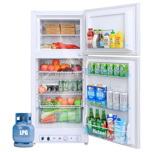 Smad 6.1 Cu.Ft. Off-Grid Propane Refrigerator with Top Freezer for RVs and Chalets