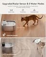 FEELNEEDY Cordless 5000mAh Battery-Operated Stainless Steel Pet Fountain