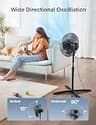 PELONIS 16-Inch Height Adjustable Pedestal Fan with 3 Speeds and 90-Degree Oscillation