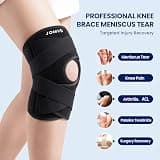 JOMVD Adjustable Knee Brace with C-Shaped Gel Pad and Spring Stabilizers