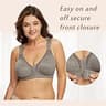 DotVol Full Figure Front-Closure Posture Bra with X-Shaped Back Support Panel