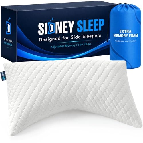 Sidney Sleep Adjustable Curved Memory Foam Pillow for Shoulder Support