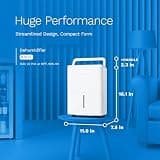hOmeLabs Smart Wi-Fi 120-Pint Dehumidifier with App Control and Turbo Mode