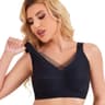 Linliasor Women's Comfortable T-Shirt Minimizer Sports Bra, Black, 34C