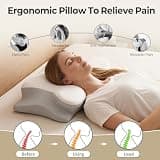 Ylekto Ergonomic Slow-Rebound Memory Foam Cervical Neck Pillow for Pain Relief