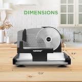 Nutrichef 200W Automatic Electric Meat Slicer with Adjustable Cut Dial