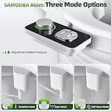 SAMODRA Ultra-Slim Non-Electric Cold Water Bidet Toilet Seat Attachment
