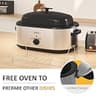 Sunvivi 24-Quart Electric Turkey Roaster Oven and 3-Bin Buffet Server Combo