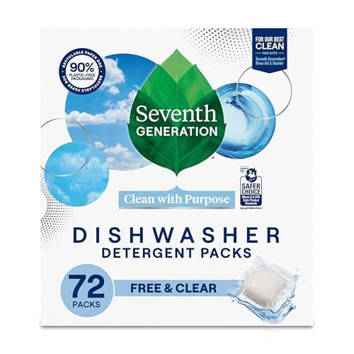 Seventh Generation Free & Clear Plant-Powered Dishwasher Detergent Packs