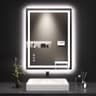 LOAAO 24" x 32" Front and Backlit Dual LED Bathroom Mirror with Smart Defogger