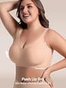Habibee Women's Plus Size Wireless Seamless Everyday Push-Up Bralette Bra