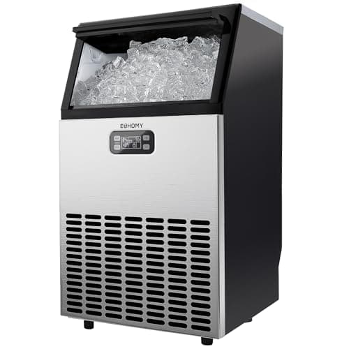 EUHOMY 100lb Commercial Ice Maker with 33lb Storage and Self-Cleaning