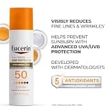 Eucerin Sun Tinted Age Defense Face Sunscreen Lotion SPF 50 with Hyaluronic Acid