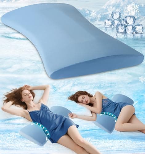 Vamorry Memory Foam Lumbar Support Bed Pillow with Washable Soft Cover