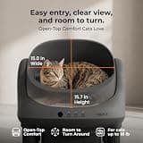 ABRCT Open Top L1 Self Cleaning Litter Box with Advanced Anti-Pinch Tech