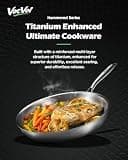 VocVoi 12-Inch Pure Titanium Uncoated Frying Pan, High Heat Searing Skillet