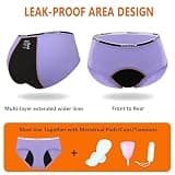 Mesachy Breathable Cotton Menstrual Period Briefs, Moderate Absorbency Backup