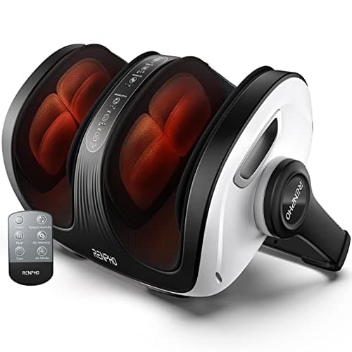Renpho 4-in-1 Heated Shiatsu Foot and Calf Massager for Deep Tissue Kneading