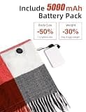 Zorvix Electric Heated Neck Winter Scarf with Power Bank, Large Lattice