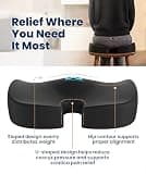 Everlasting Comfort Pure Memory Foam Orthopedic Seat Cushion for Tailbone