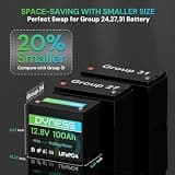 Dyness 12V 100Ah Mini LiFePO4 Deep Cycle Marine Battery With Bluetooth Group 24